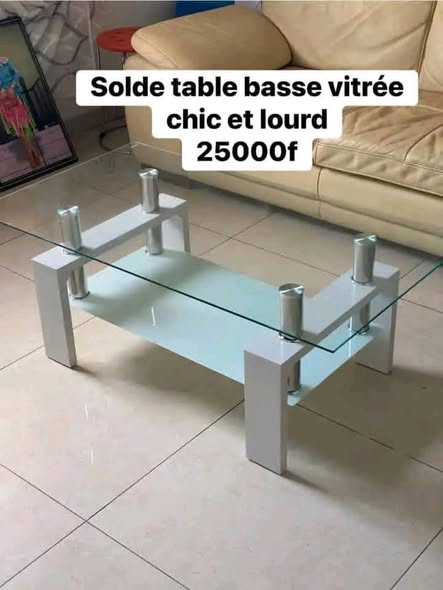 Promo Table basse vitrée