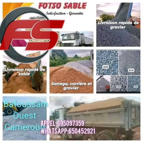 Vente et livraison de sable et graviers