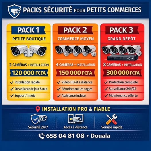 Packs de caméras de surveillance à Douala