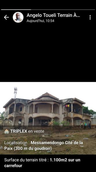 Opportunité immobilière à Yaoundé