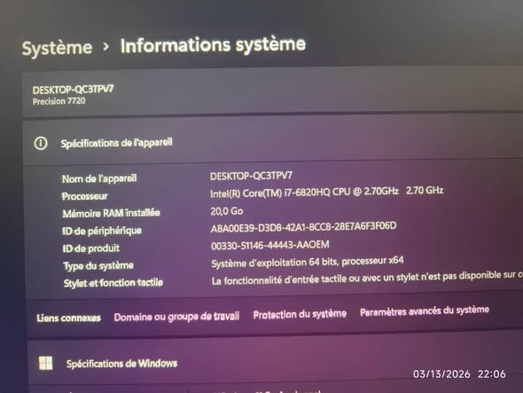 DELL PRÉCISION 7720 CORE I7 en promotion