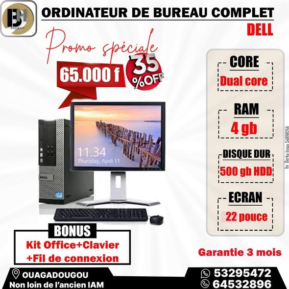 Ordinateur de bureau complet en promotion