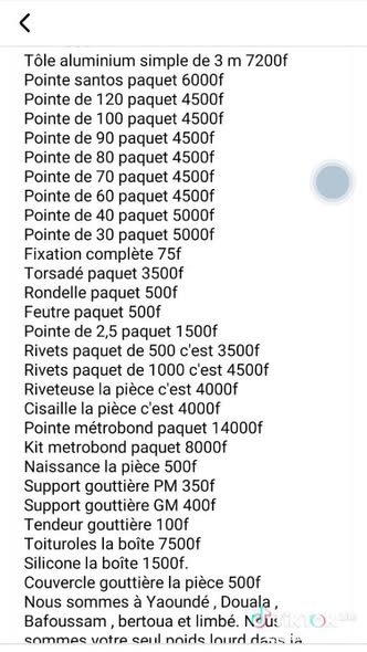 Vente de tôles de haute qualité