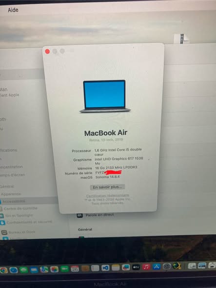 MacBook Air Retina 13” (2019) à vendre