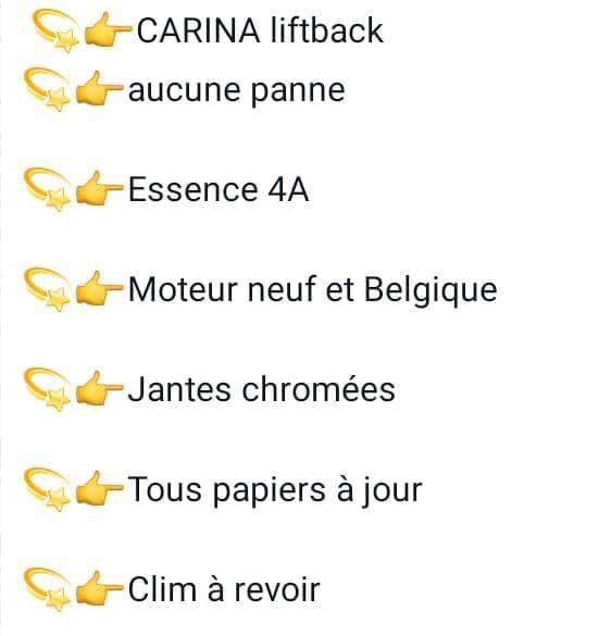 Carina liftback à vendre