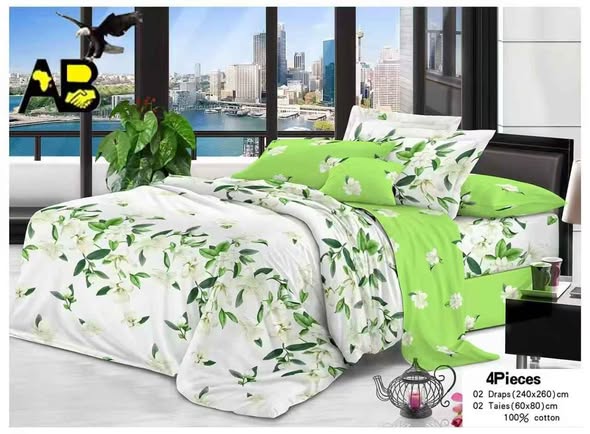 4Pieces Draps en Coton