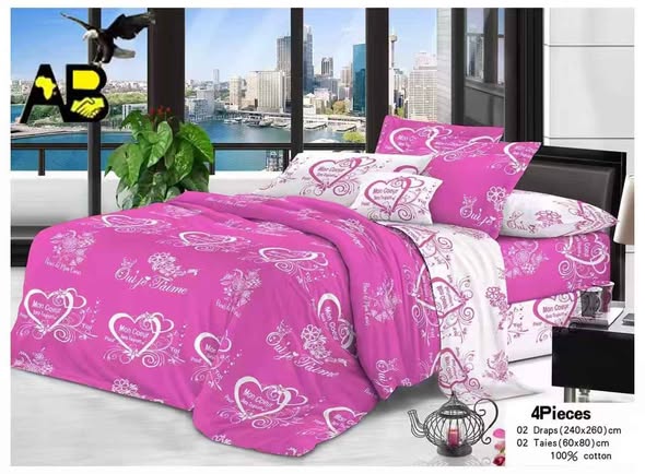 4Pieces Draps en Coton