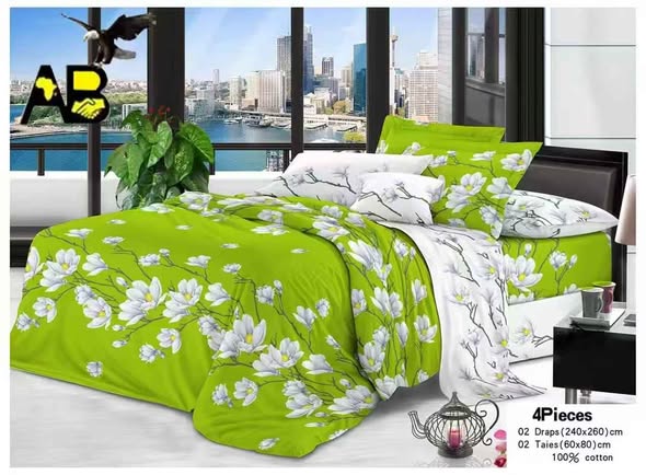4Pieces Draps en Coton