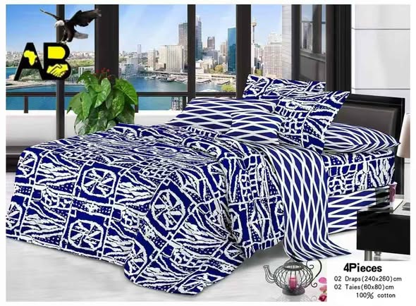 4Pieces Draps en Coton