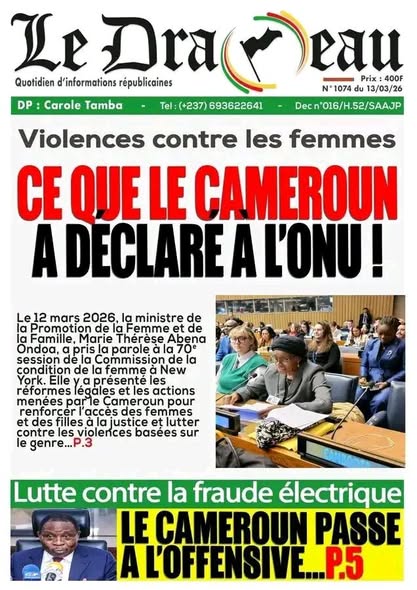 Revue des unes de la presse camerounaise