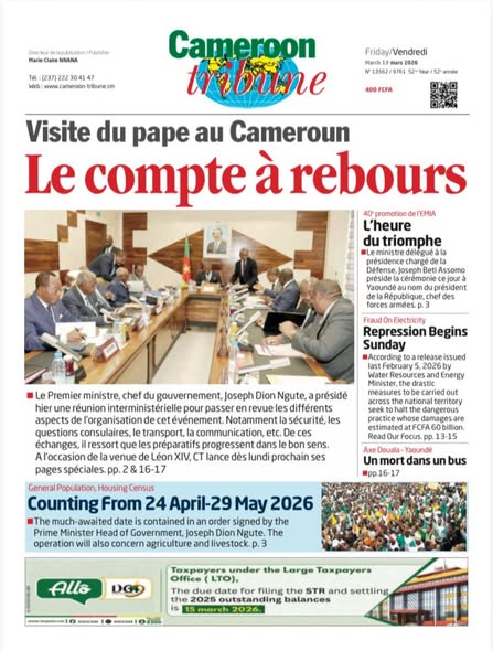 Revue des unes de la presse camerounaise