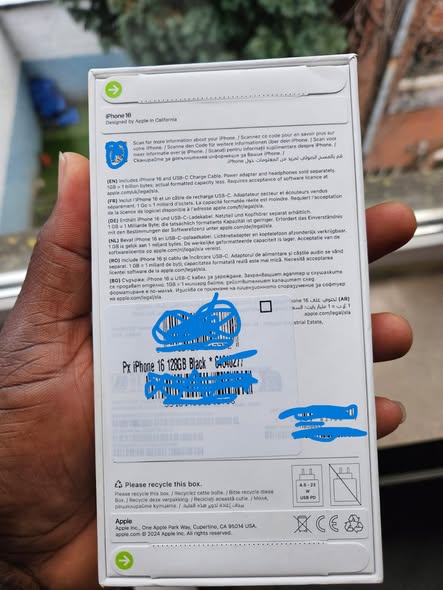 iPhone 16 Noir Neuf Importé Belgique