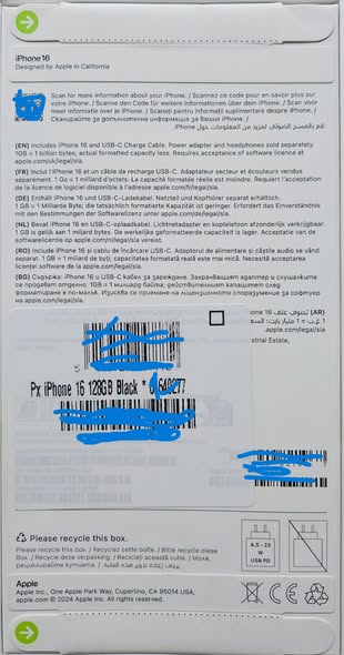 iPhone 16 Noir Neuf Importé Belgique