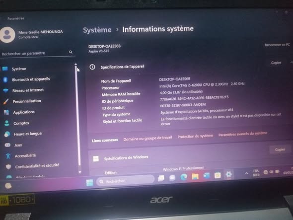 Ordinateur portable Acer à vendre