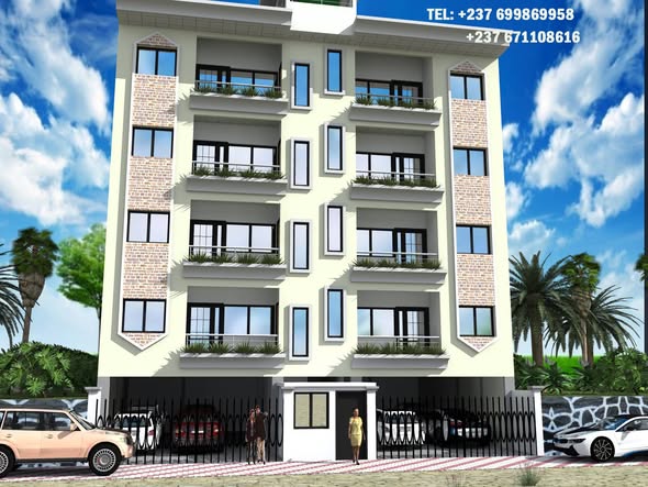 Projet immobilier en construction à Douala