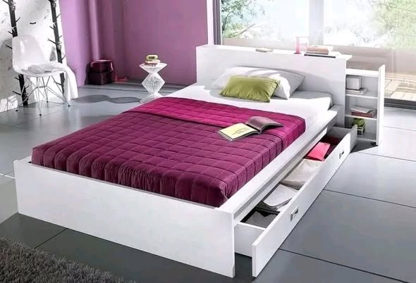Lit haut de gamme en bois massif et velour