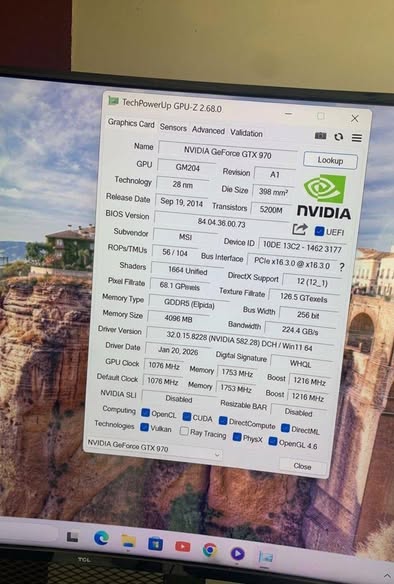 GTX 970 MSI 4GIGA DÉDIÉE
