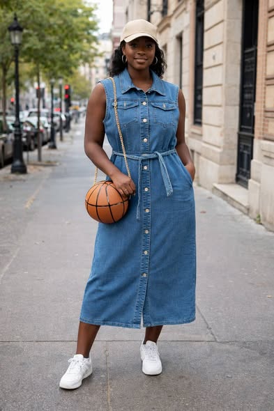 Robe dame en jean chic Taille L
