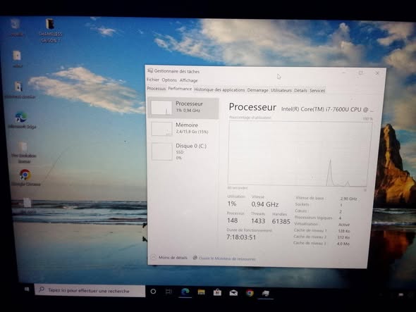 Core i7 7ème génération avec Windows 10