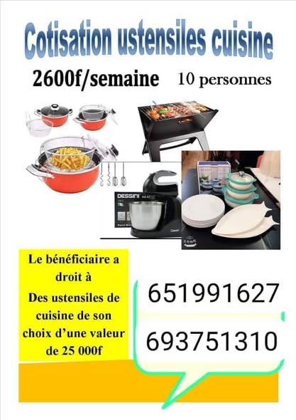 Tontine plats et ustensiles