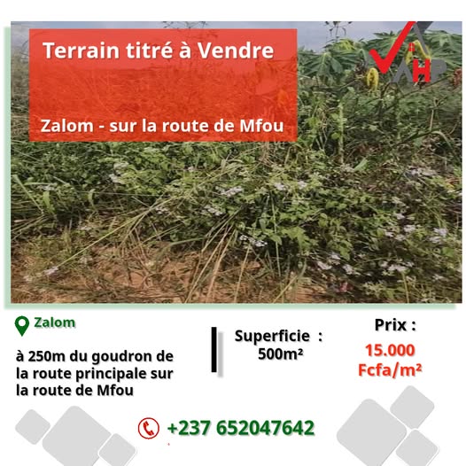 Terrain titré à vendre à Zalom
