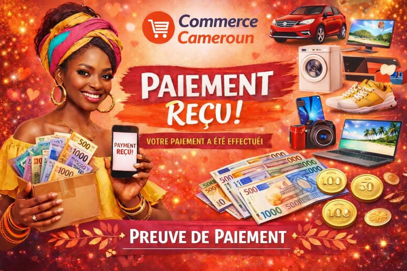 Preuve de paiement pour Commerce Cameroun