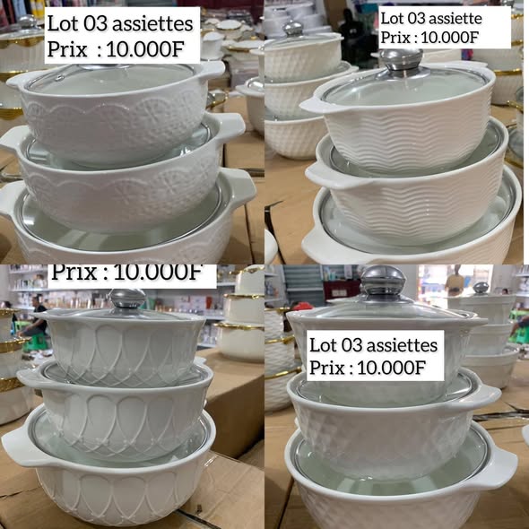 Glacières et assiettes en vente