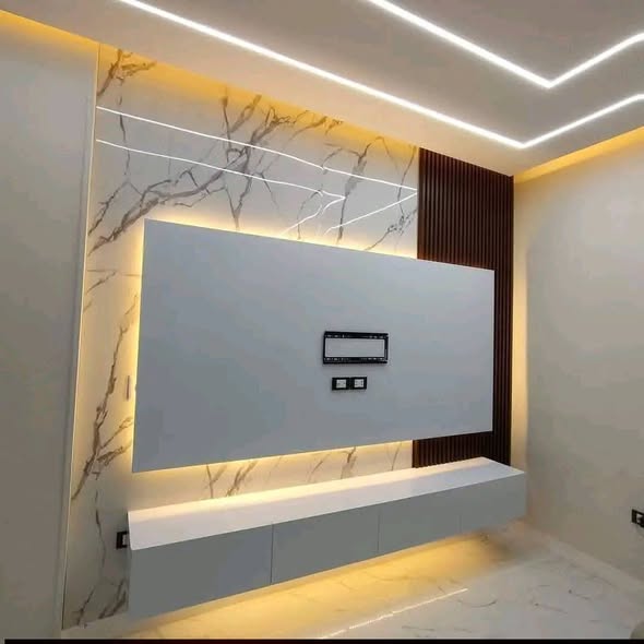 Meuble TV en placoplâtre élégant