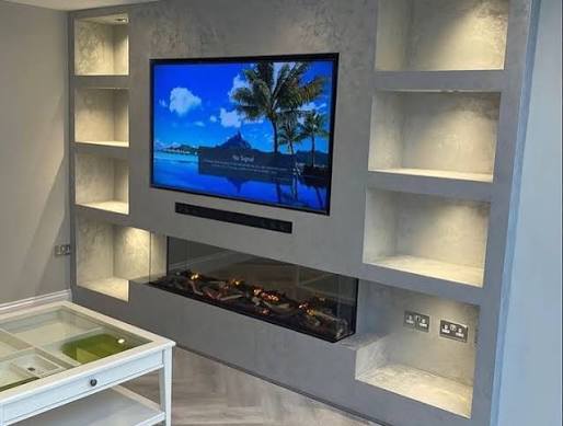 Meuble TV en placoplâtre élégant
