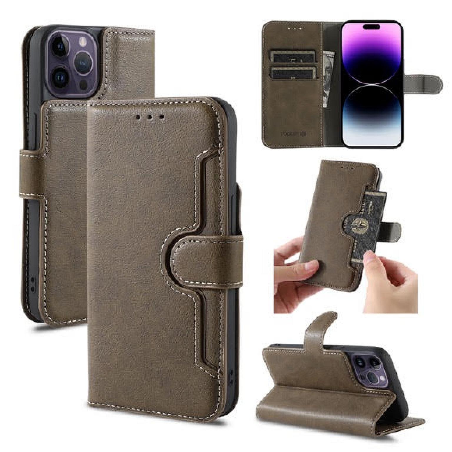 iPhone 15 Pro Wallet Double Stiches PU Leather Case view 2