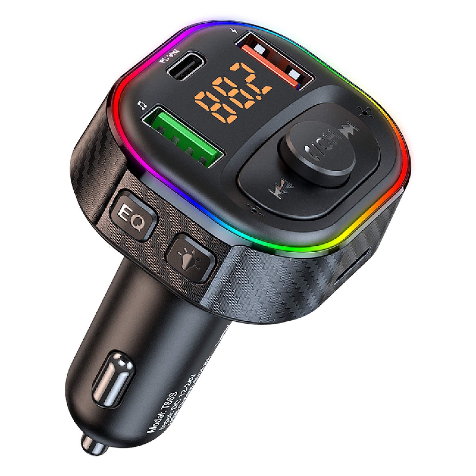 WYE 30W Dual USB-A Ports FM/In-Car Charger view 1