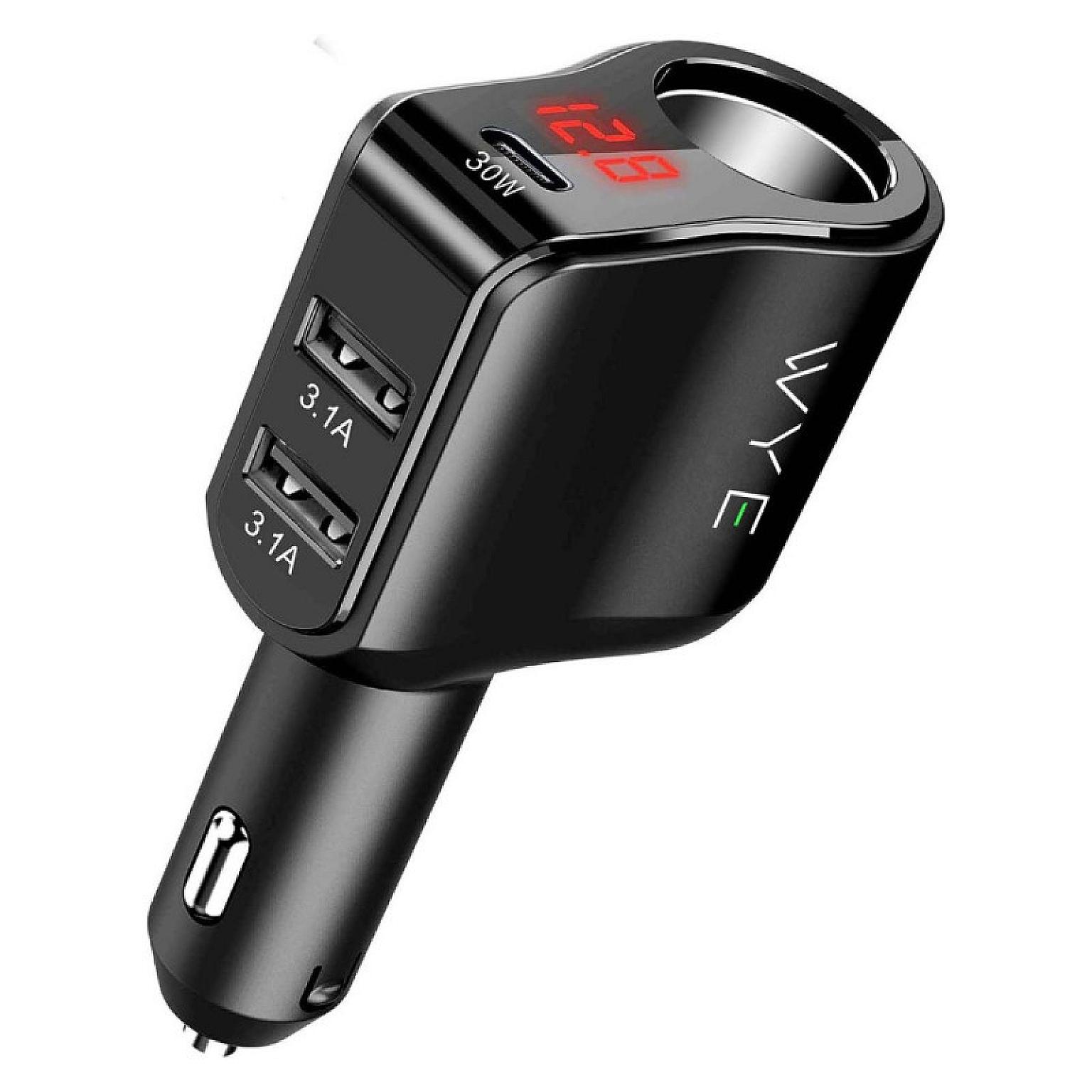 200W (Max) Multi USB and Socket Expansion In-Car Charger view 1