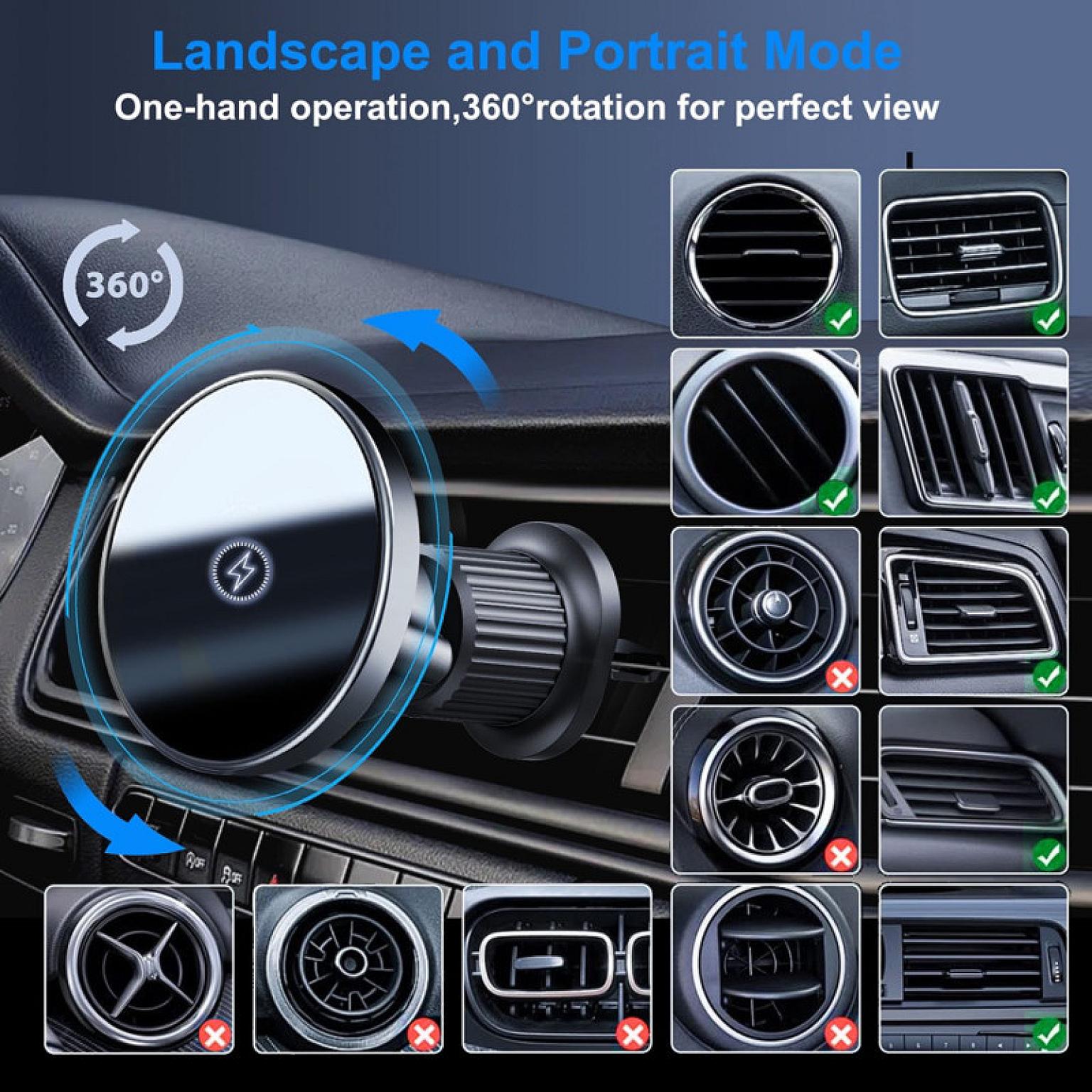 Wireless Magnetic Charging & Vent Holder view 3