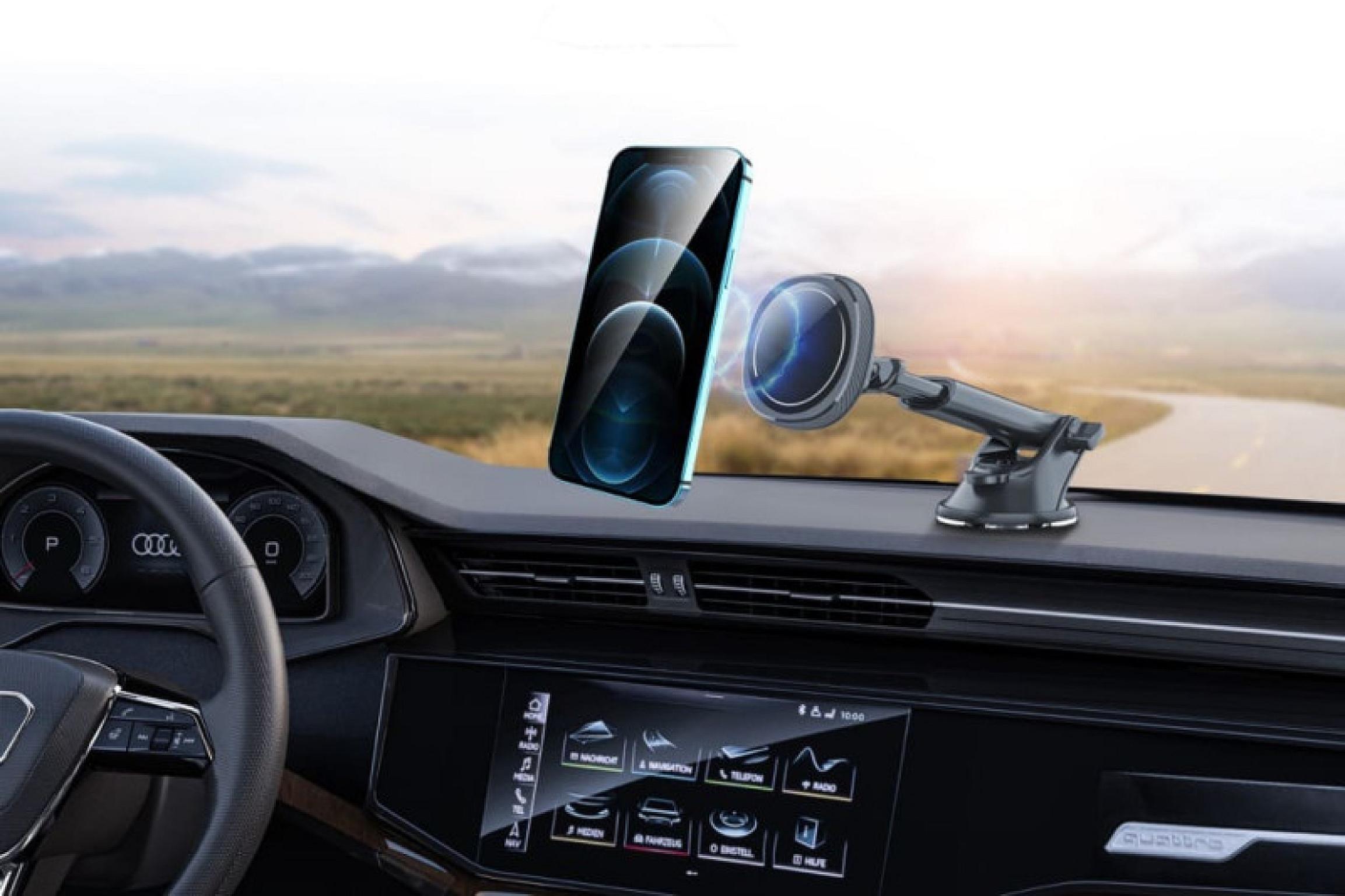 15W In-Car Wireless Charging Dashboard & Windshield Holder view 4