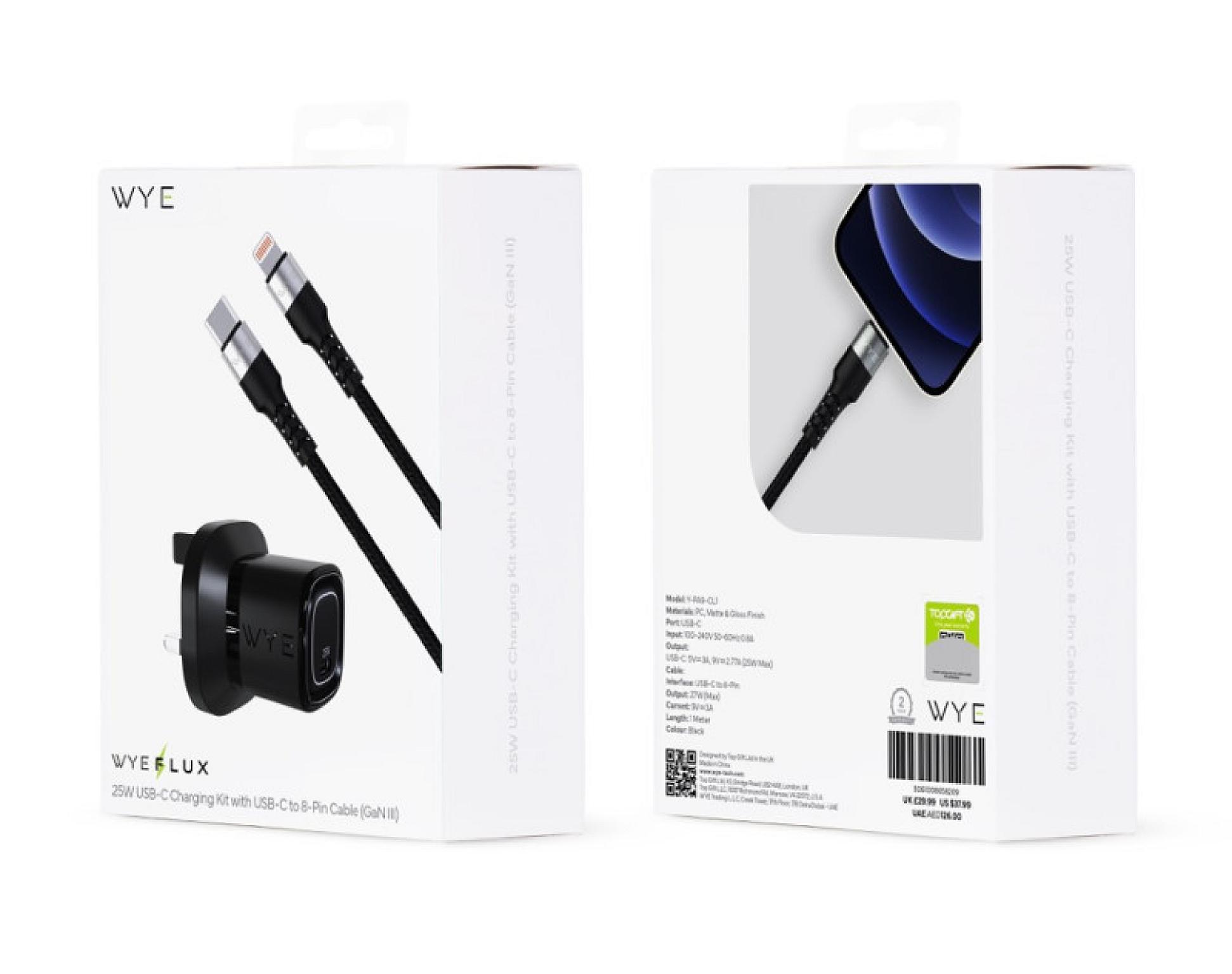25W USB-C Charging Kit with USB-C to 8-Pin Cable (Gan III) view 4