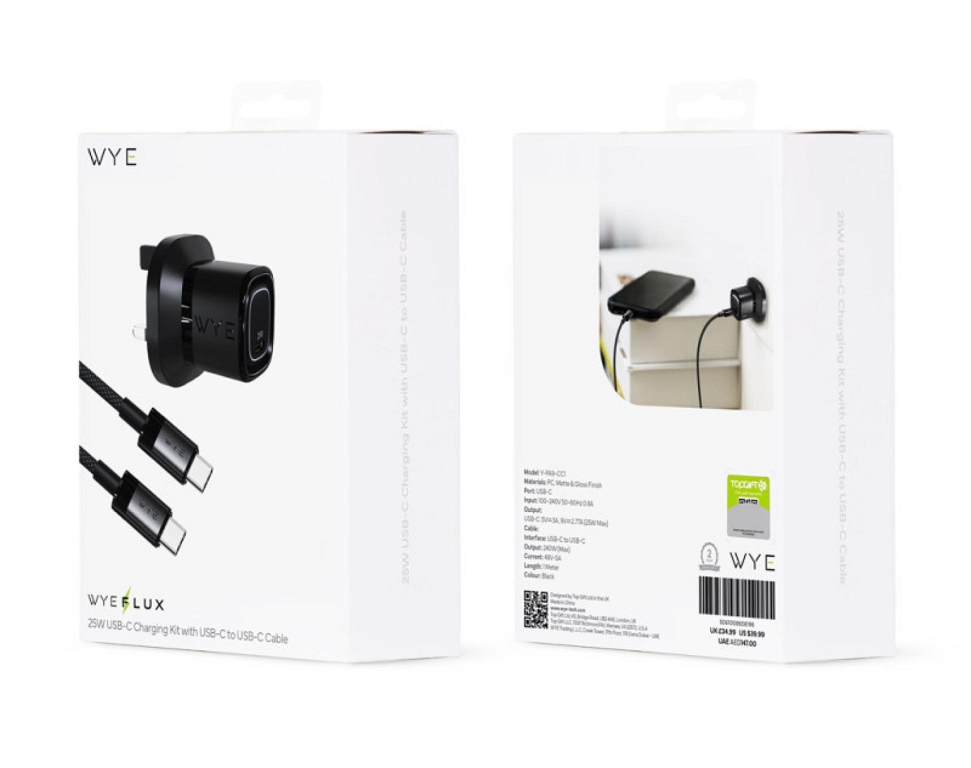25W Single USB-C Charging Kit with USB-C to USB-C Cable (Gan III) view 3