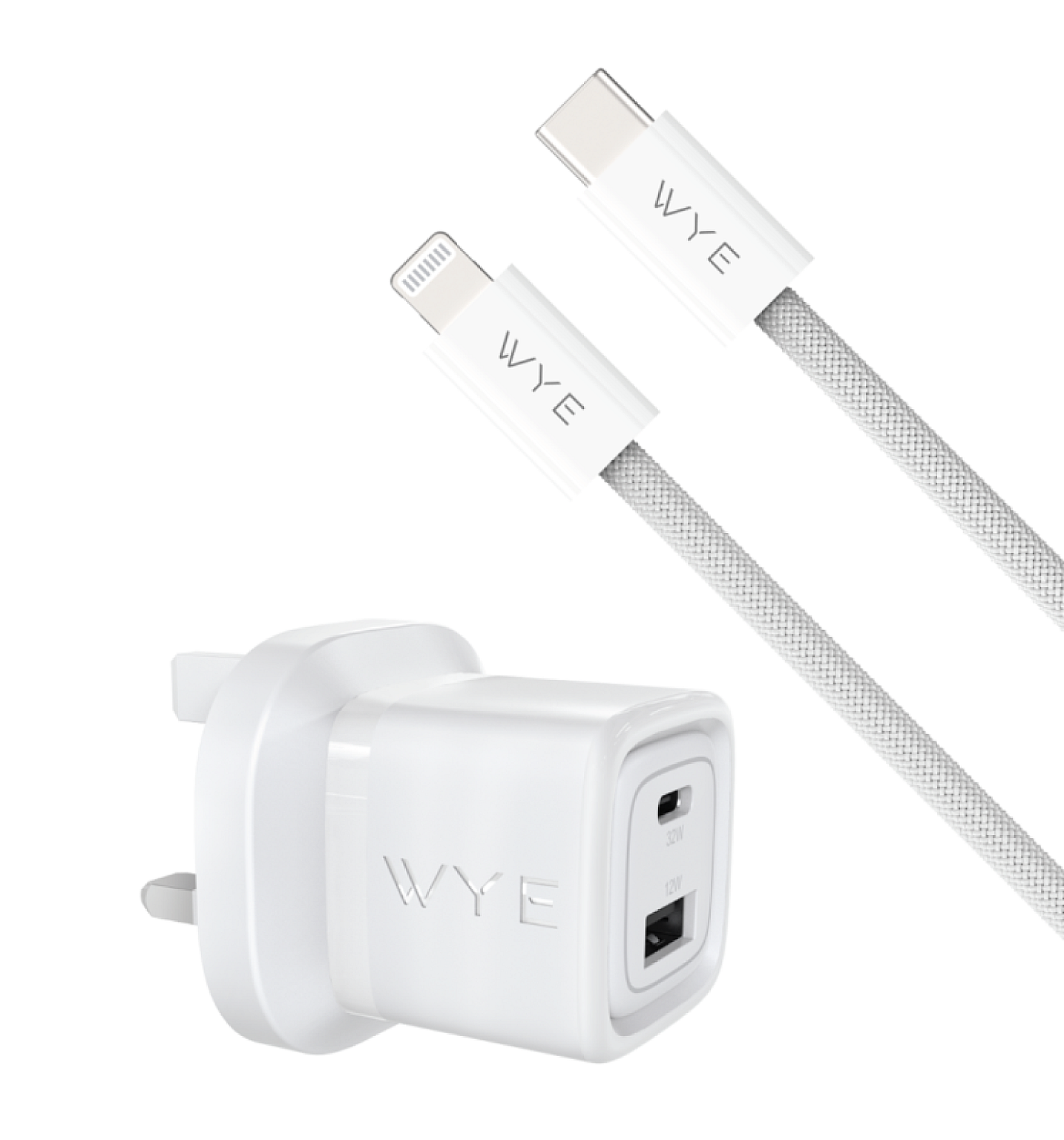 32W Dual Port USB-C & USB-A Charging Kit With USB-C to 8-Pin Cable (Gan III) view 1