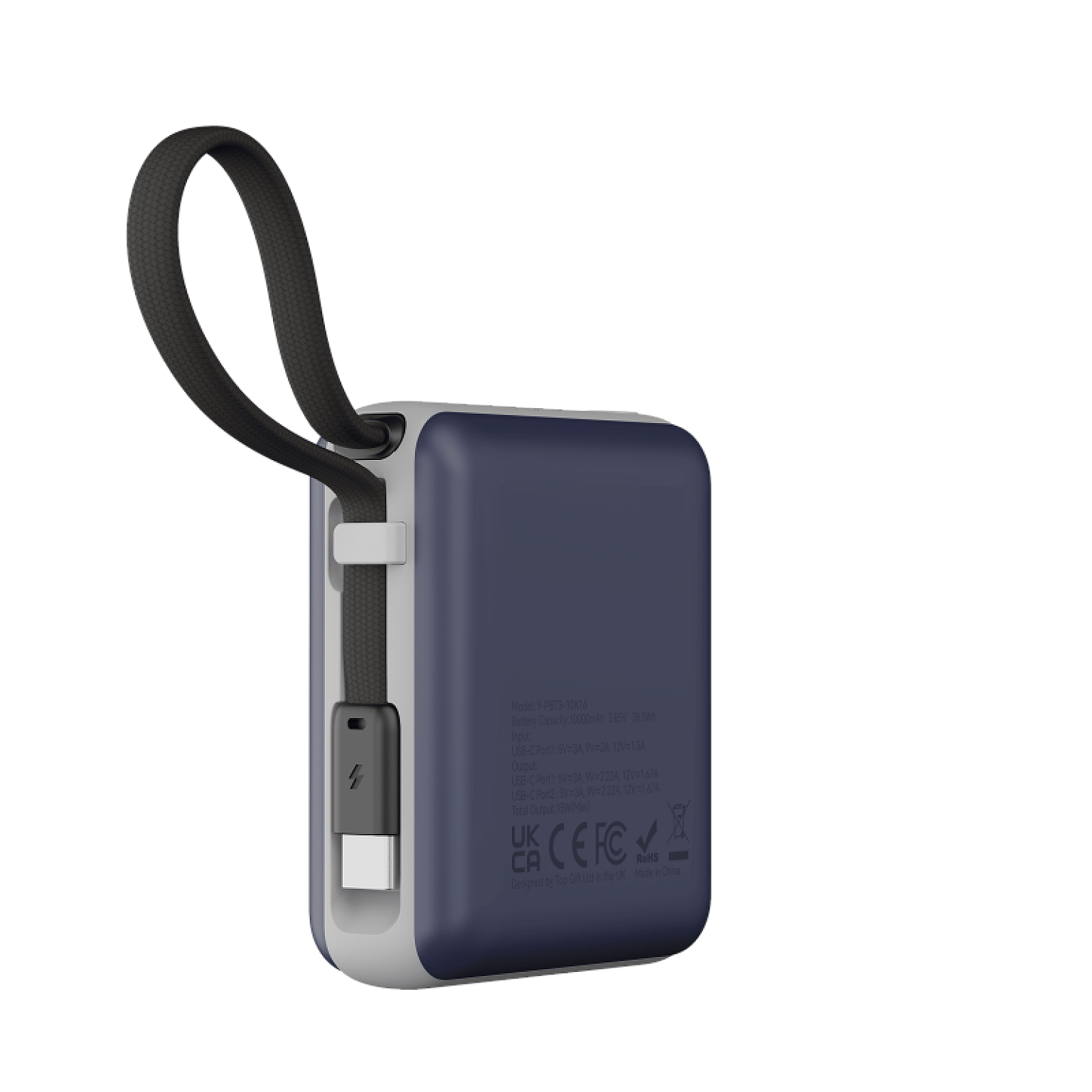 20W 10K Power Bank PB73 With Detachable Cable view 3