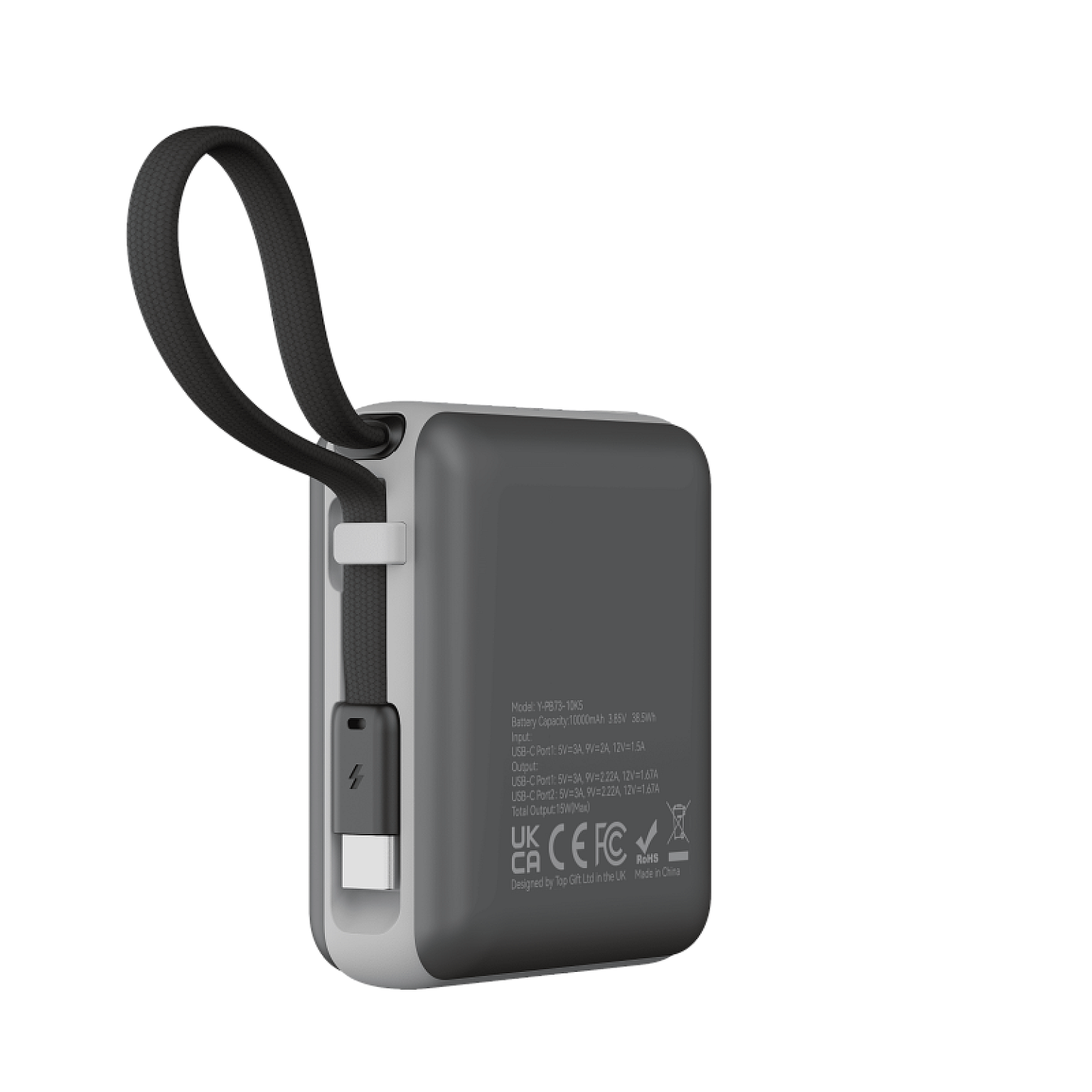 20W 10K Power Bank PB73 With Detachable Cable view 3
