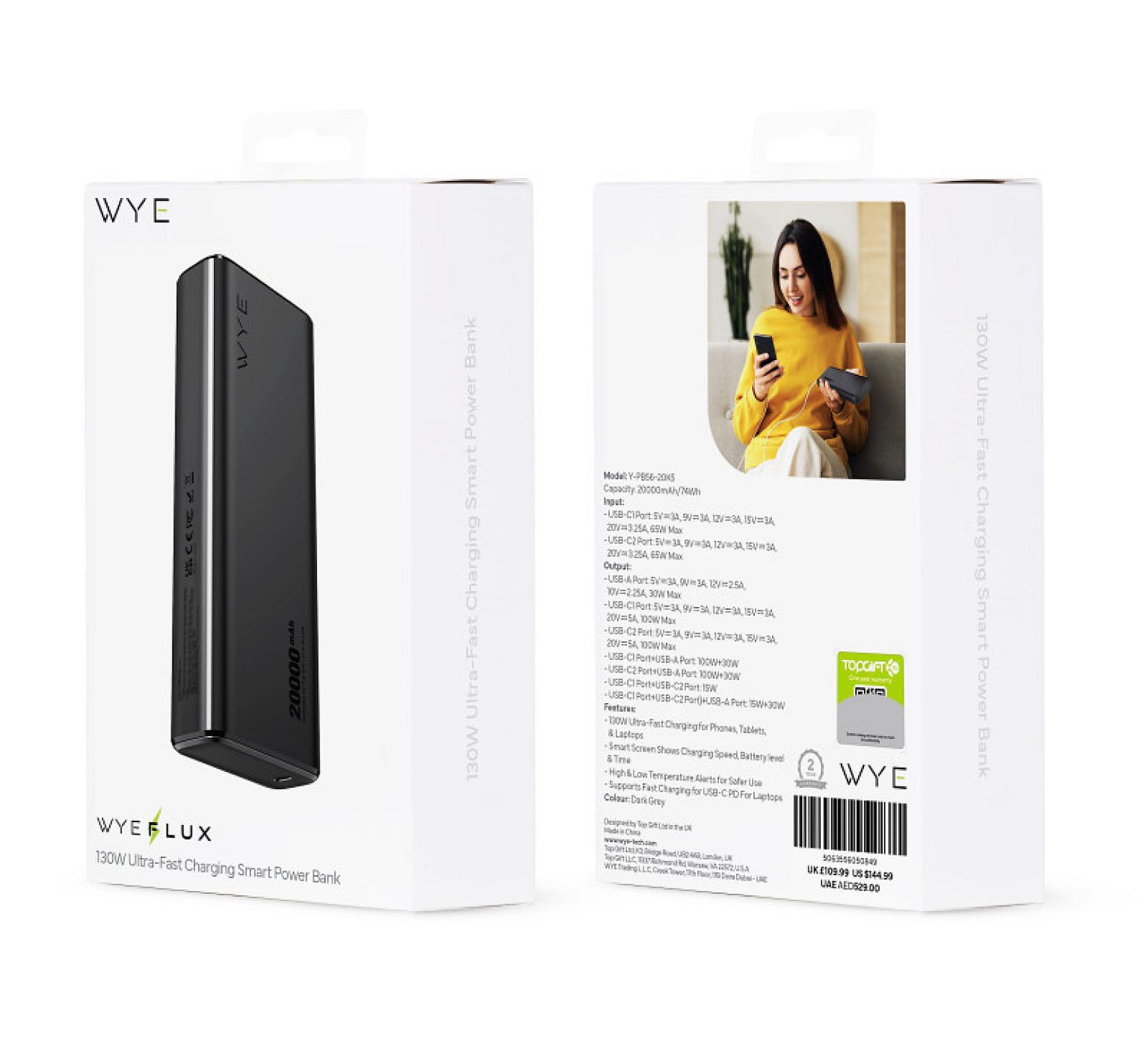 130W Ultra-Fast Charging Smart Power Bank view 3