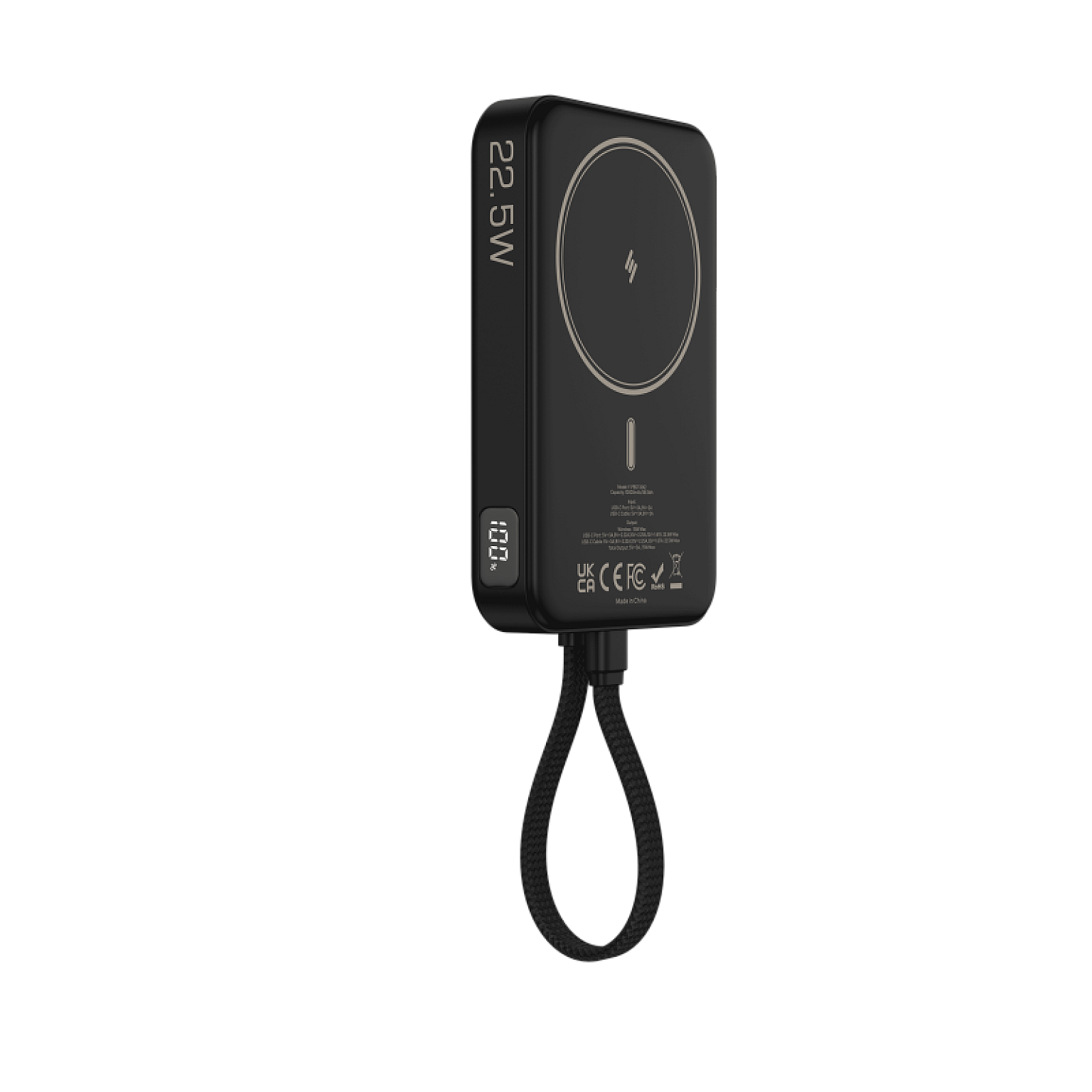 10K Magnetic Power Bank With Build -in USB-C Cable view 2