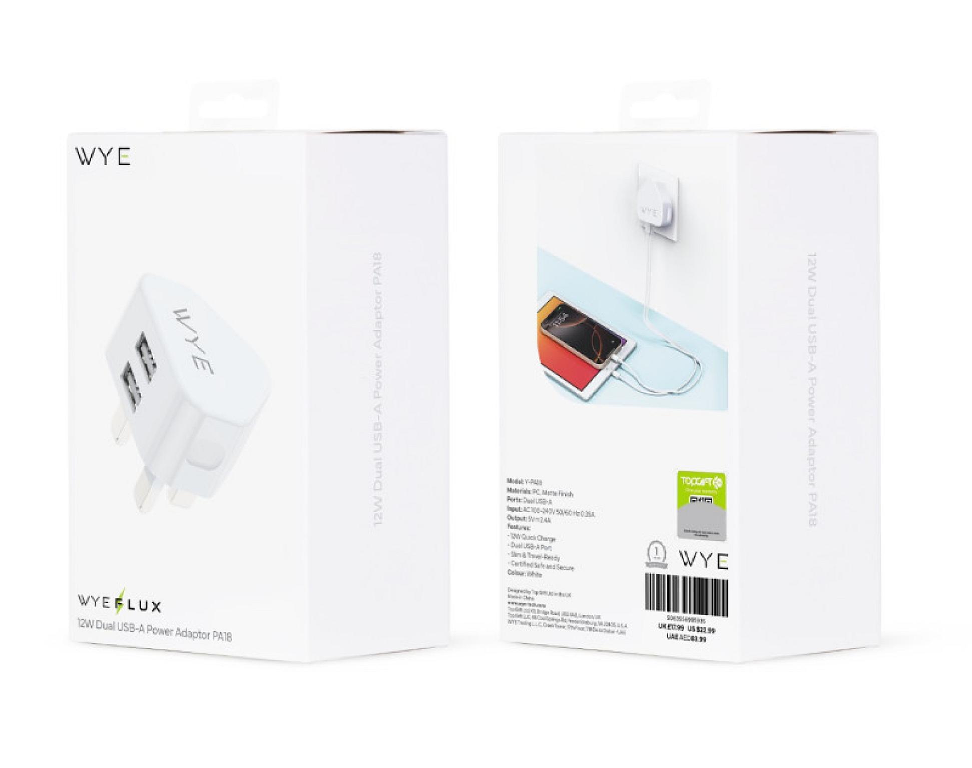 12W Dual USB-A Power Adapter PA18 view 2