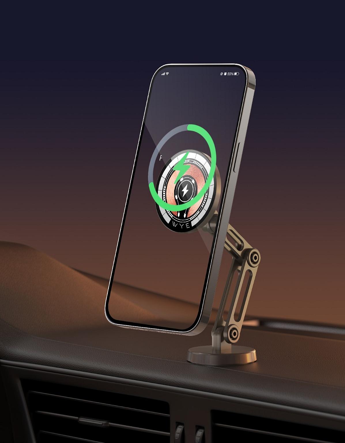 Versatile Surface Wireless Charger & In-Car Phone Holder view 2