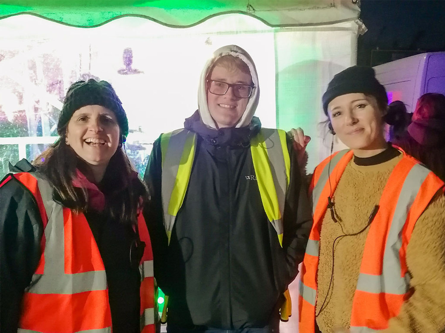 BA (Hons) Event Management student, Owen (pictured) supporting the delivery of one of the Christmas lights switch on events