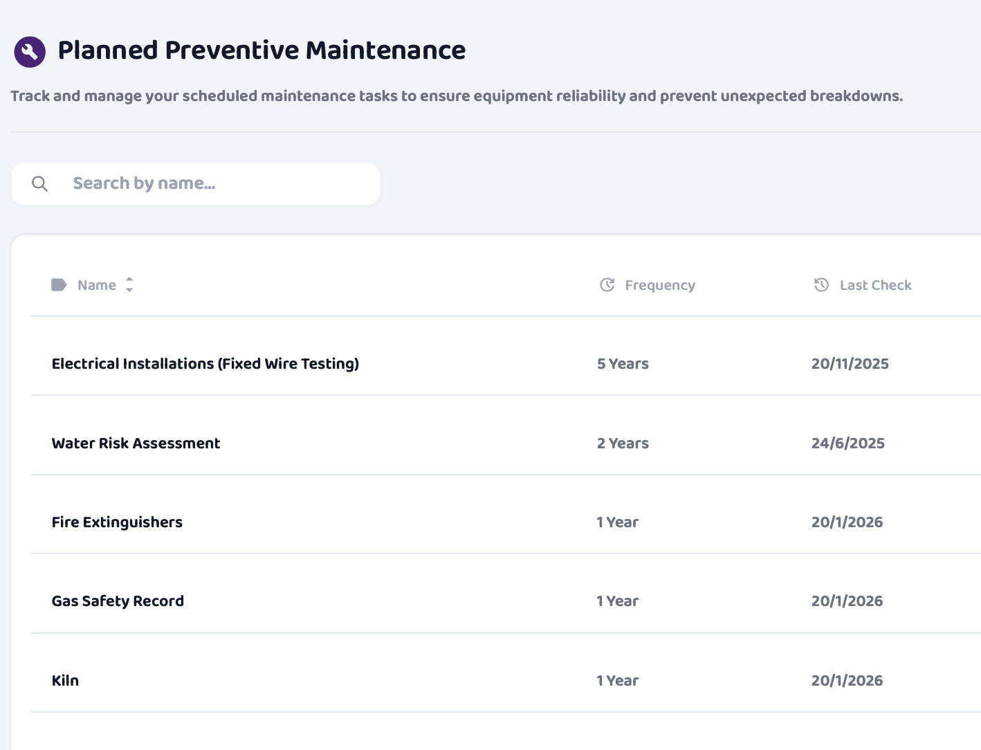 Managing Planned Preventative Maintenance