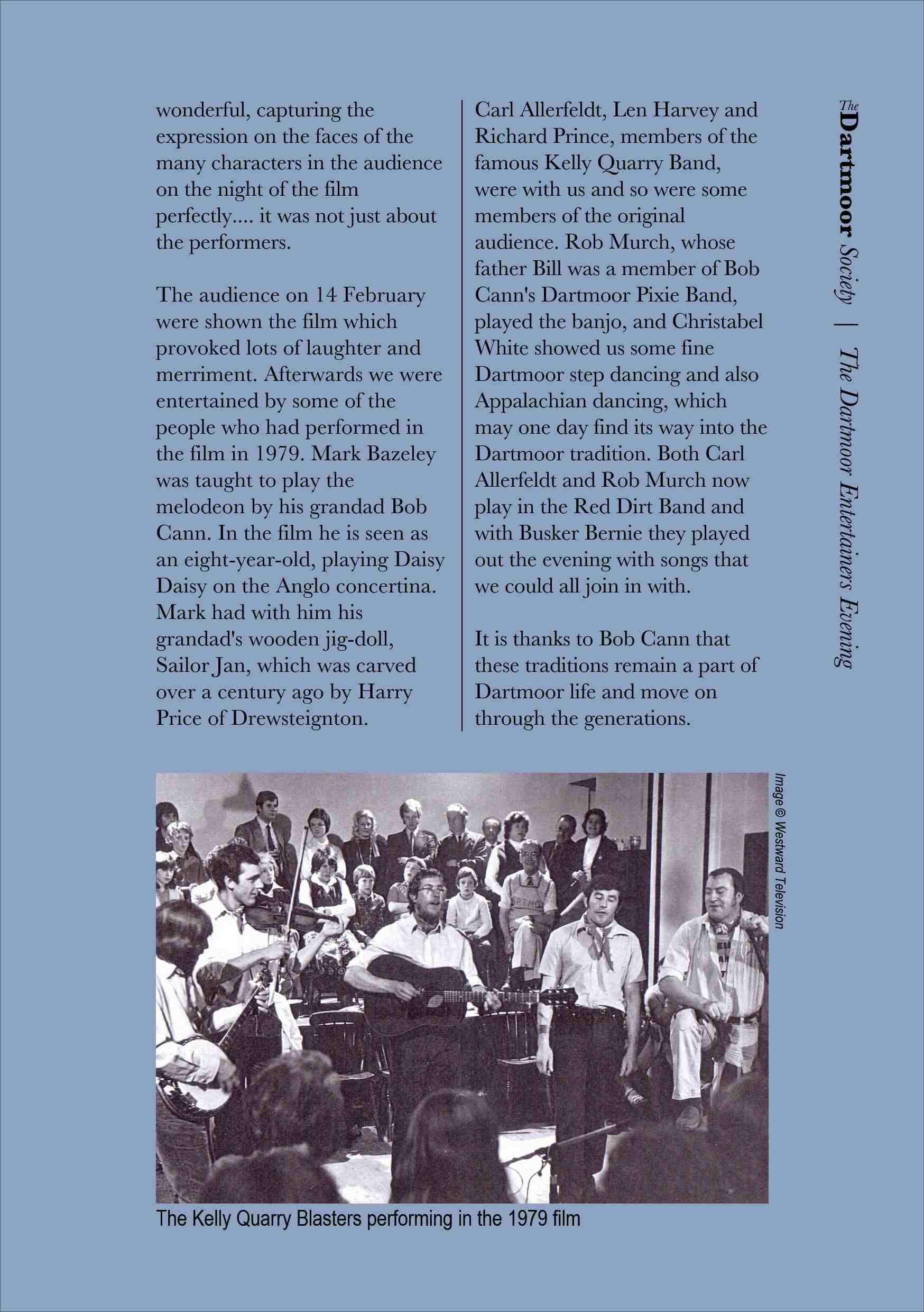 The Dartmoor Entertainers: Archive film and live music. By Bill Murray