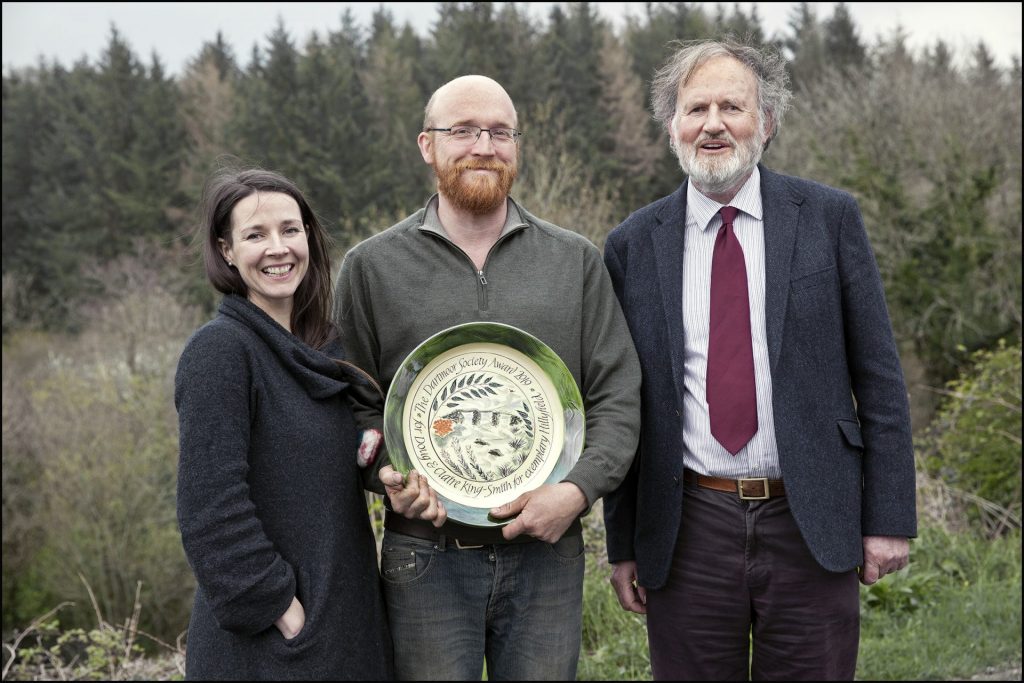 Claire And Doug King Smith With Their Dartmoor Society Award And Dr Tom Greeves On Rightcopyright Chris Chapman Photography