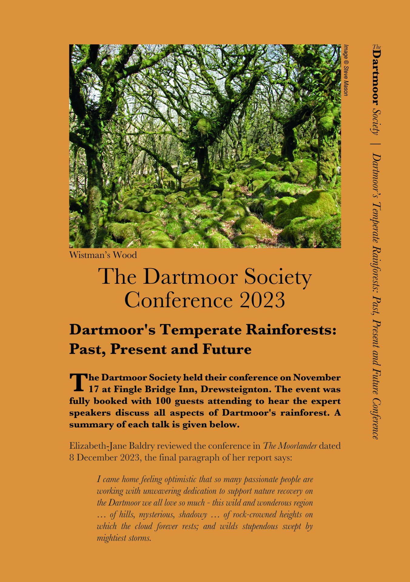 Dartmoor's Temperate Rainforests: Past, Present and Future.