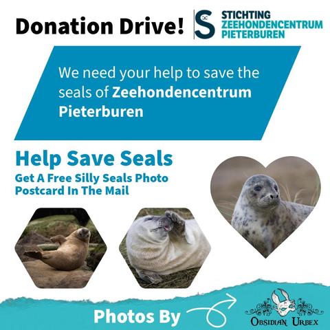 message about saving the seals of Zeehondencentrum, you get a postcard for donating