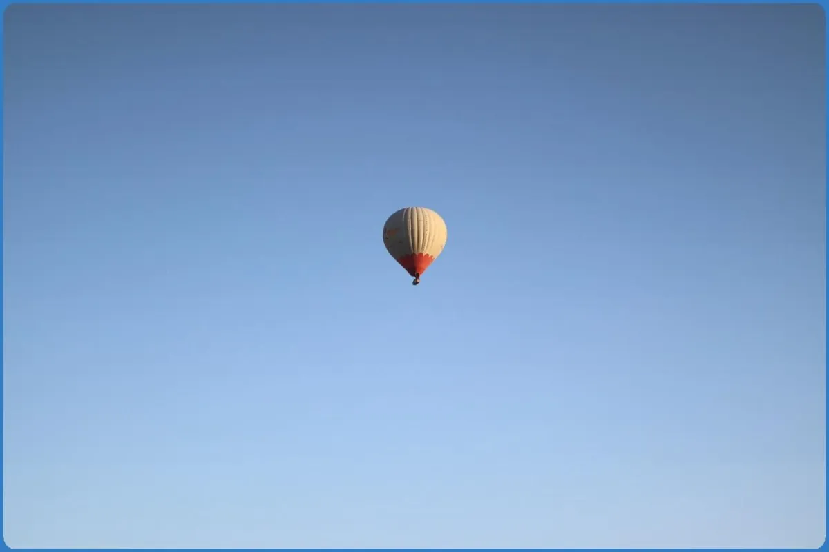 Hot air balloon in clear sky